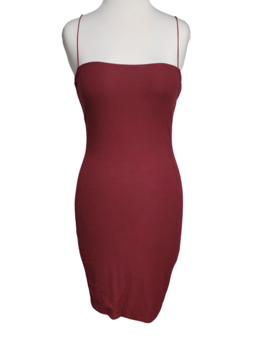 Better Be Burgundy Spaghetti-Strap Midi Bodycon Dress